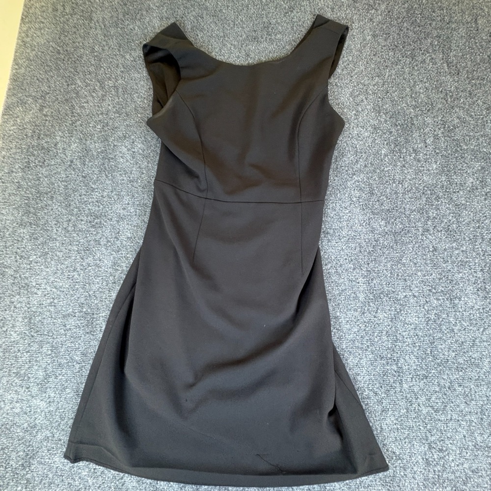 Betsey Johnson Midi Dress Womens 14 Black Stretch Criss Cross Back Sleeveless